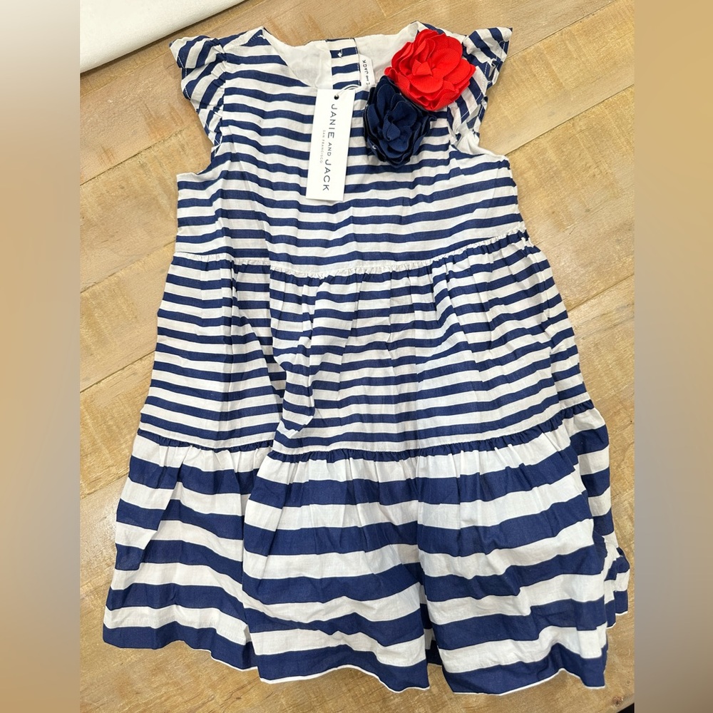 Janie & Jack Rosette striped dress baby toddler size 3
girl ruffle scalloped $69